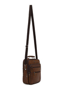 Male Taba Long Strap Leather Handbag | Derimod Male Taba Long Strap Leather Handbag | Derimod
