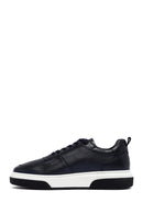 Erkek Lacivert Bağcıklı Kalın Tabanlı Deri Sneaker | Derimod Erkek Lacivert Bağcıklı Kalın Tabanlı Deri Sneaker | Derimod