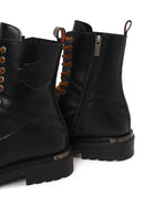 Harley Davidson Male Black Coro Zip Closure Leather Combat Boots | Derimod Harley Davidson Male Black Coro Zip Closure Leather Combat Boots | Derimod