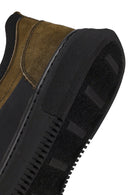 Male Khaki Lace-up Nubuck Leather Sneaker | Derimod Male Khaki Lace-up Nubuck Leather Sneaker | Derimod