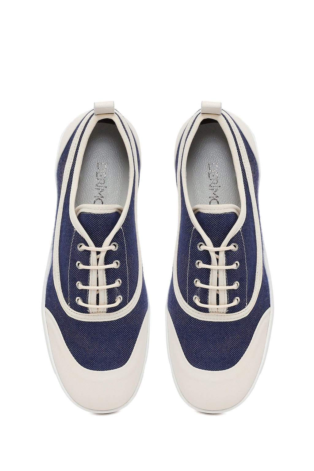 Kadın Mavi Bağcıklı Jean Deri Sneaker