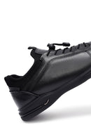 Erkek Siyah Bağcıklı Deri Casual Sneaker | Derimod Erkek Siyah Bağcıklı Deri Casual Sneaker | Derimod