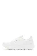 Derimod Zero Women's White Lace-Up Thick Soled Fabric Sneaker | Derimod Derimod Zero Women's White Lace-Up Thick Soled Fabric Sneaker | Derimod