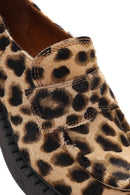 Kadın Leopar Deri Maskülen Loafer | Derimod Kadın Leopar Deri Maskülen Loafer | Derimod