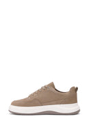 Men's Mink Lace-Up Nubuck Leather Sneaker | Derimod Men's Mink Lace-Up Nubuck Leather Sneaker | Derimod