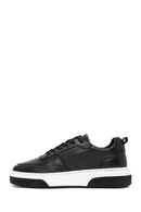 Erkek Siyah Bağcıklı Kalın Tabanlı Deri Sneaker | Derimod Erkek Siyah Bağcıklı Kalın Tabanlı Deri Sneaker | Derimod