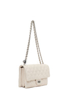 Woman Cream Chain-Strap Quilted Shoulder Bag | Derimod Woman Cream Chain-Strap Quilted Shoulder Bag | Derimod