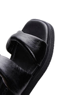 Kadın Siyah Deri Comfort Terlik | Derimod Kadın Siyah Deri Comfort Terlik | Derimod