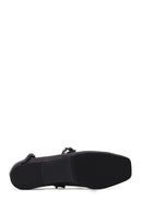 Women's Black Buckled Leather Ballet Flat | Derimod Women's Black Buckled Leather Ballet Flat | Derimod