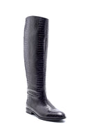 Women's Leather Crocodile Patterned Boots | Derimod Women's Leather Crocodile Patterned Boots | Derimod