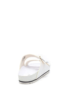 Men's Leather Double Buckle Slippers | Derimod Men's Leather Double Buckle Slippers | Derimod