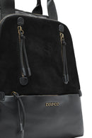Women's Black Suede Backpack | Derimod Women's Black Suede Backpack | Derimod