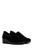 Kadın Siyah Deri Comfort Dolgu Topuklu Loafer | Derimod Kadın Siyah Deri Comfort Dolgu Topuklu Loafer | Derimod