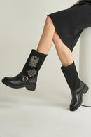 Beaded Women's Suede Boots | Derimod Beaded Women's Suede Boots | Derimod