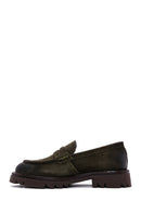 Erkek Haki Süet Deri Casual Loafer | Derimod Erkek Haki Süet Deri Casual Loafer | Derimod