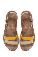 Women's Tan Ankle Strap Thick Soled Sandals | Derimod Women's Tan Ankle Strap Thick Soled Sandals | Derimod
