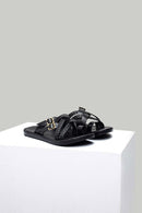 Black Men's Leather Sandals with Mesh Detail | Derimod Black Men's Leather Sandals with Mesh Detail | Derimod