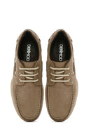 Men's Beige Lace-Up Nubuck Leather Casual Shoes | Derimod Men's Beige Lace-Up Nubuck Leather Casual Shoes | Derimod