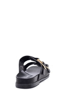 Women's Black Double Buckle Slippers | Derimod Women's Black Double Buckle Slippers | Derimod