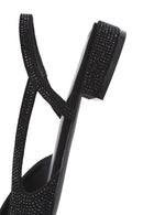 Women's Black Open Back Stoned Ballerinas | Derimod Women's Black Open Back Stoned Ballerinas | Derimod