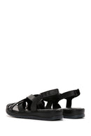 Kadın Siyah Deri Comfort Sandalet | Derimod Kadın Siyah Deri Comfort Sandalet | Derimod