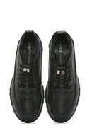 Men's Black Lace-Up Leather Casual Sneaker | Derimod Men's Black Lace-Up Leather Casual Sneaker | Derimod