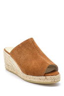 Women's Suede Heel Detailed Slippers | Derimod Women's Suede Heel Detailed Slippers | Derimod