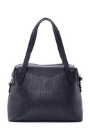 Women's Navy Blue Synthetic Leather Shoulder Bag | Derimod Women's Navy Blue Synthetic Leather Shoulder Bag | Derimod