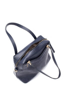 Women's Navy Blue Synthetic Leather Shoulder Bag | Derimod Women's Navy Blue Synthetic Leather Shoulder Bag | Derimod
