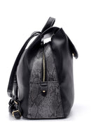 Women's Snakeskin Detailed Backpack | Derimod Women's Snakeskin Detailed Backpack | Derimod