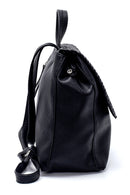 Women's Black Synthetic Leather Backpack | Derimod Women's Black Synthetic Leather Backpack | Derimod