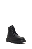 Male Black Zip Closure Leather Combat Boots | Derimod Male Black Zip Closure Leather Combat Boots | Derimod