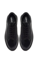 Male Black Lace-Up Leather Sneaker | Derimod Male Black Lace-Up Leather Sneaker | Derimod