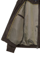 Marcelo Men's Brown Mandarin Collar Suede Leather Jacket | Derimod Marcelo Men's Brown Mandarin Collar Suede Leather Jacket | Derimod