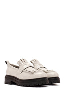 ACBC x Derimod Women's Cream Thick Sole Masculine Loafer | Derimod ACBC x Derimod Women's Cream Thick Sole Masculine Loafer | Derimod