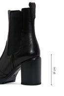 Women's Black Leather Heeled Chelsea Boots | Derimod Women's Black Leather Heeled Chelsea Boots | Derimod