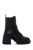 Women's Black Leather Heeled Boots | Derimod Women's Black Leather Heeled Boots | Derimod