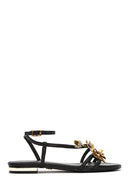 Women's Black Ankle Buckle Stoned Sandals | Derimod Women's Black Ankle Buckle Stoned Sandals | Derimod