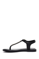Women's Black Leather Sandals | Derimod Women's Black Leather Sandals | Derimod