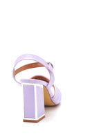 Women's Lilac Thick Heeled Sandals | Derimod Women's Lilac Thick Heeled Sandals | Derimod