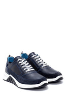 Men's Suede Detailed Leather Sneaker | Derimod Men's Suede Detailed Leather Sneaker | Derimod