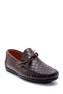 Men's Leather Crocodile Patterned Loafer | Derimod Men's Leather Crocodile Patterned Loafer | Derimod