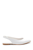 Women's White Open Back Daily Ballerinas | Derimod Women's White Open Back Daily Ballerinas | Derimod