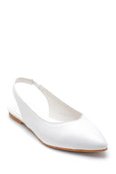Women's White Open Back Daily Ballerinas | Derimod Women's White Open Back Daily Ballerinas | Derimod
