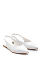 Women's White Open Back Daily Ballerinas | Derimod Women's White Open Back Daily Ballerinas | Derimod