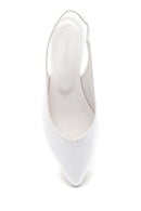 Women's White Open Back Daily Ballerinas | Derimod Women's White Open Back Daily Ballerinas | Derimod