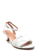 Women's Knitted Detailed Heeled Sandals | Derimod Women's Knitted Detailed Heeled Sandals | Derimod