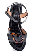 Kadın Kroko Baskılı Casual Sandalet | Derimod Kadın Kroko Baskılı Casual Sandalet | Derimod