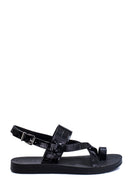 Kadın Kroko Baskılı Casual Sandalet | Derimod Kadın Kroko Baskılı Casual Sandalet | Derimod