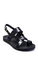 Kadın Kroko Baskılı Casual Sandalet | Derimod Kadın Kroko Baskılı Casual Sandalet | Derimod